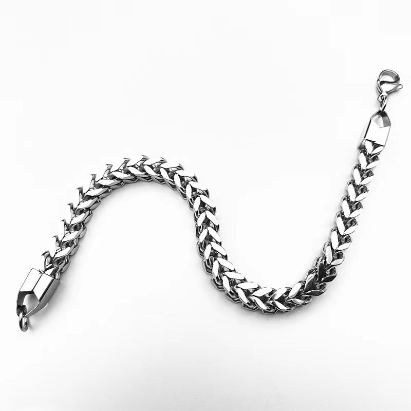 Wholesale Front and Back Chain 6mm Stainless Steel Bracelet